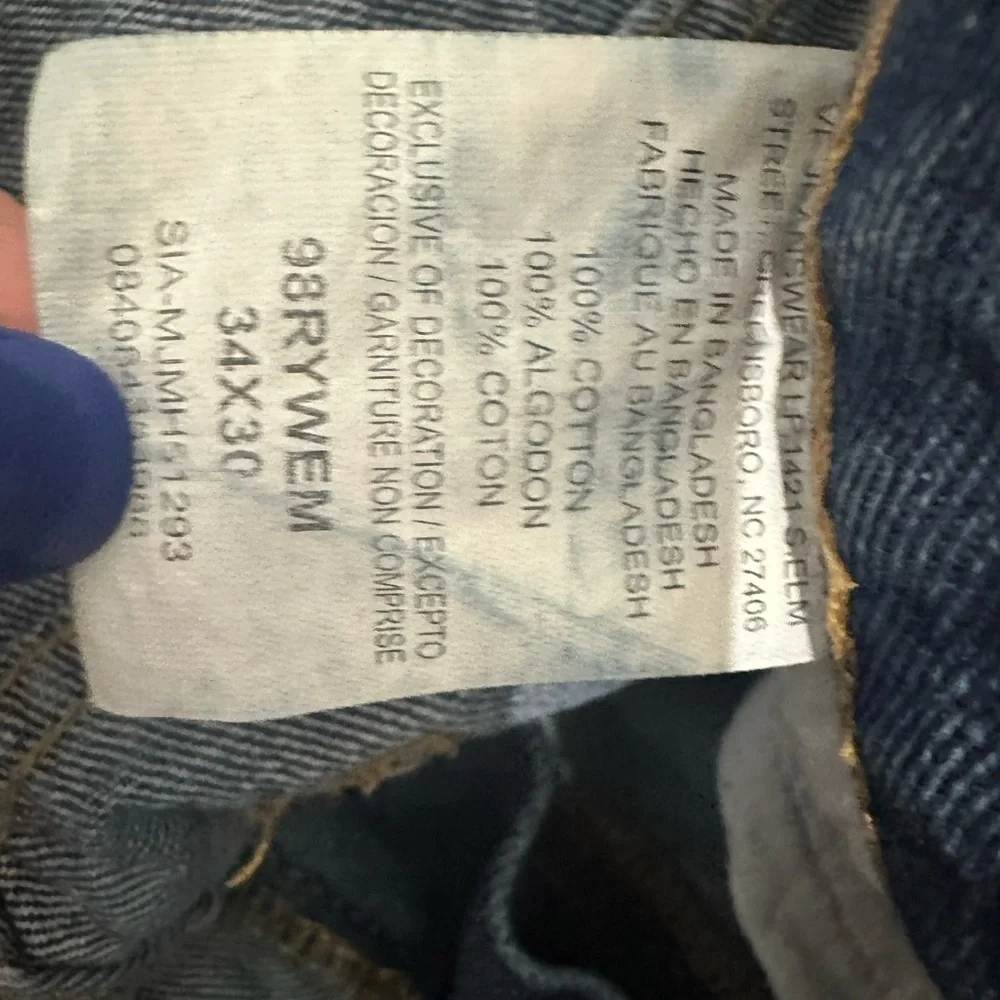 Wrangler Men's Dark Blue Straight-Leg Jeans size 34x30